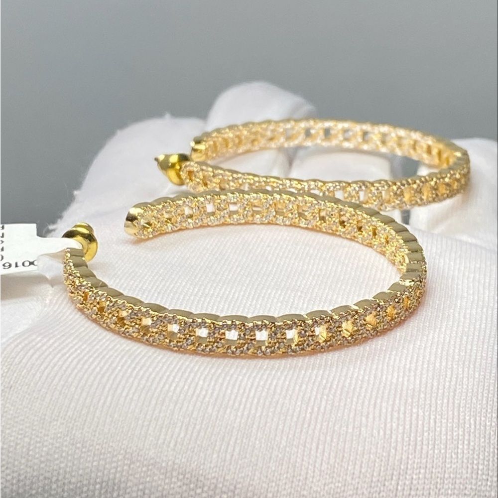 Fallon Goldplated & Cubic Zirconia Hoop Earrings